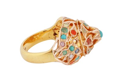 Lot 117 - A multi gem-set dome ring