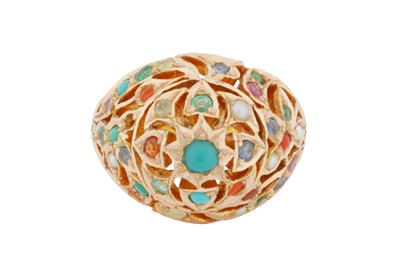 Lot 117 - A multi gem-set dome ring