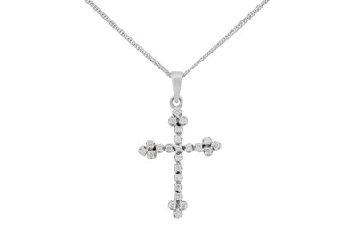 Lot 187 - A diamond cross pendant necklace