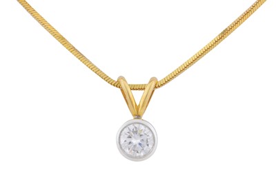 Lot 302 - A SINGLE-STONE DIAMOND NECKLACE