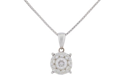 Lot 217 - A diamond pendant necklace