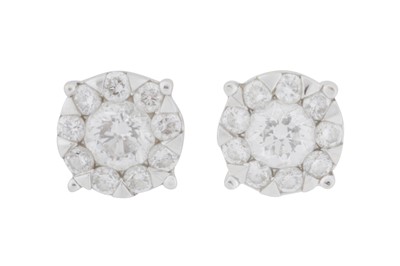 Lot 198 - Liali | A pair of diamond cluster stud earrings