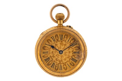 Lot 472 - Antique 18k Gold Open-Faced Fob Watch