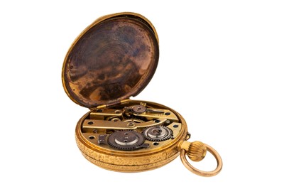 Lot 472 - Antique 18k Gold Open-Faced Fob Watch