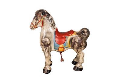 Lot 420 - TWO MOBO TINPLATE HORSES, CIRCA 1950s