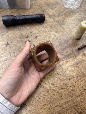 Lot 92 - THREE CHINESE ARCHAISTIC JADE CARVINGS