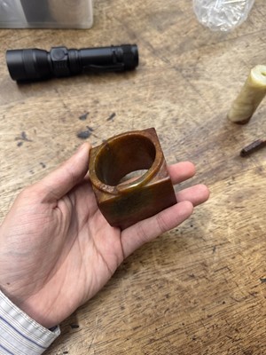 Lot 92 - THREE CHINESE ARCHAISTIC JADE CARVINGS