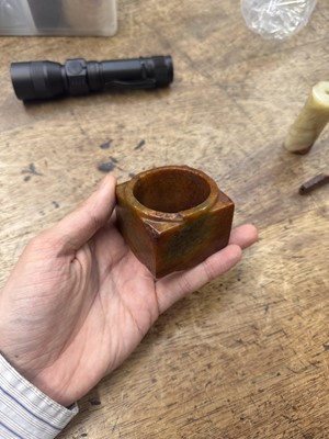 Lot 92 - THREE CHINESE ARCHAISTIC JADE CARVINGS