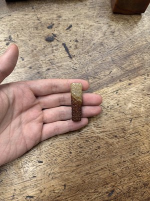 Lot 92 - THREE CHINESE ARCHAISTIC JADE CARVINGS