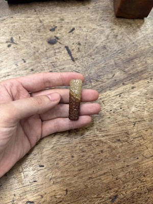 Lot 92 - THREE CHINESE ARCHAISTIC JADE CARVINGS