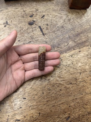 Lot 92 - THREE CHINESE ARCHAISTIC JADE CARVINGS