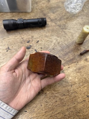 Lot 92 - THREE CHINESE ARCHAISTIC JADE CARVINGS