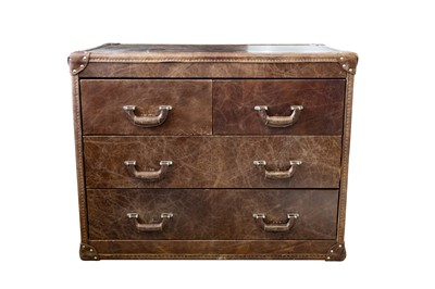 Lot 396 - A CONTEMPORARY LEATHER CHEST OF DRAWERS