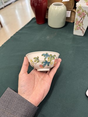 Lot 931 - A CHINESE FAMILLE-ROSE 'BITTER MELON' BOWL