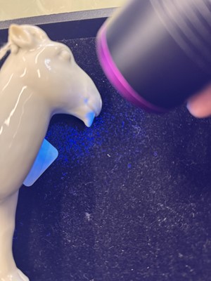 Lot 476 - A Chinese white-glazed figure of a ram, Qing dynasty, Qianlong period