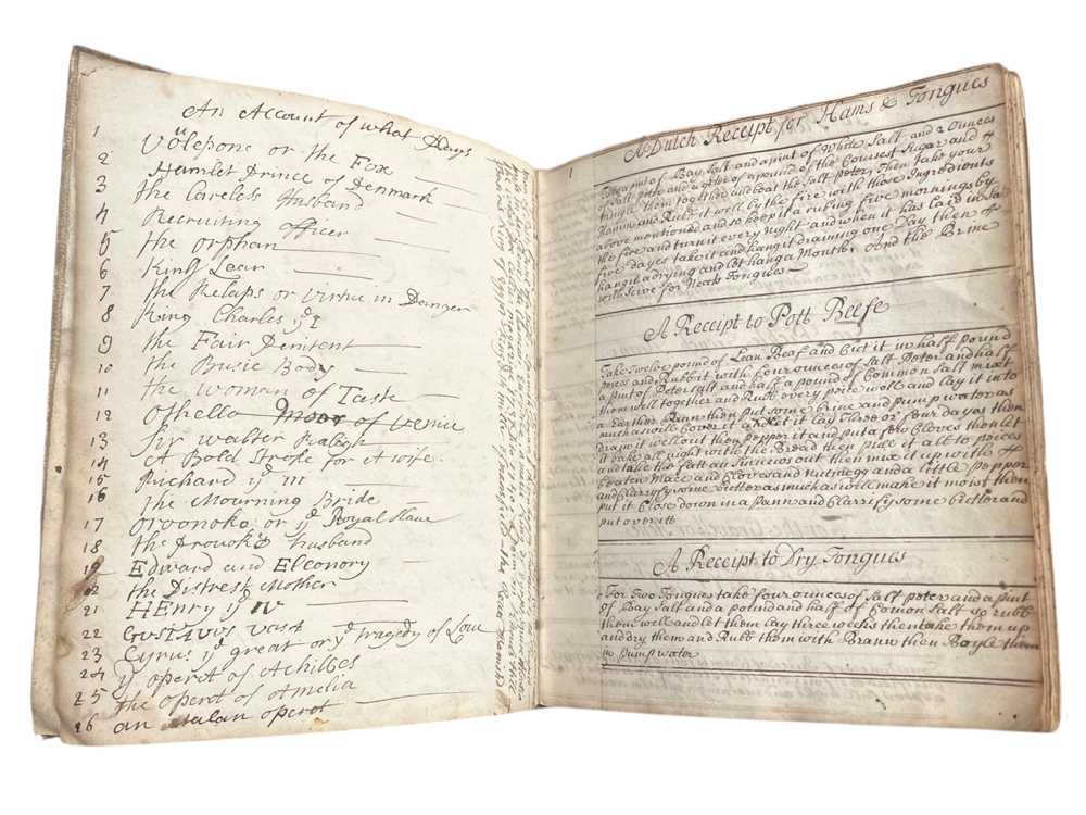 101 - Early 18th. Manuscript Recipe Book