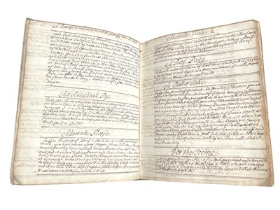 Lot 101 - Early 18th. Manuscript Recipe Book