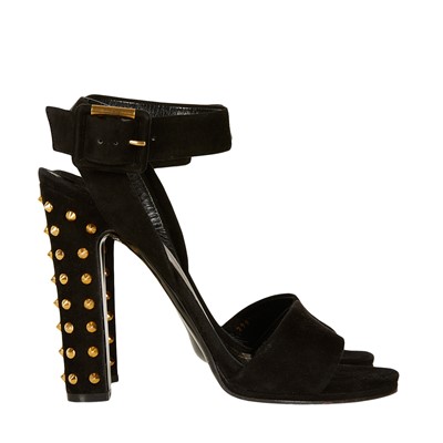 Lot 602 - Gucci Black Stud Platform Heeled Sandal - Size 41
