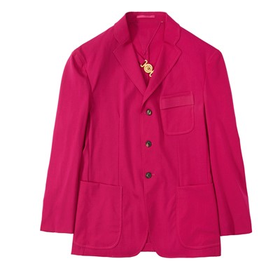 Lot 684 - Versace Men's Magenta Wool Biggie Medusa Blazer - Size 50
