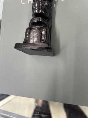 Lot 81 - A GROUP OF THREE NORTH AMERICAN INDIGENOUS CARVED SLATE (ARGILLITE) TOTEMS