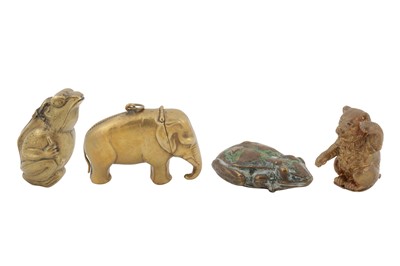 Lot 90 - A GROUP OF FOUR EARLY 20th CENTURY NOVELTY BRASS VESTA CASES