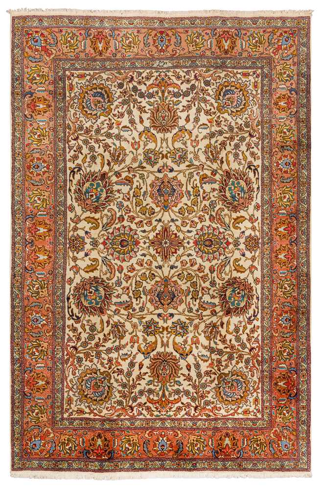 Lot 27 - A FINE SIGNED TABRIZ CARPET, NORTH-WEST PERSIA