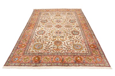 Lot 27 - A FINE SIGNED TABRIZ CARPET, NORTH-WEST PERSIA