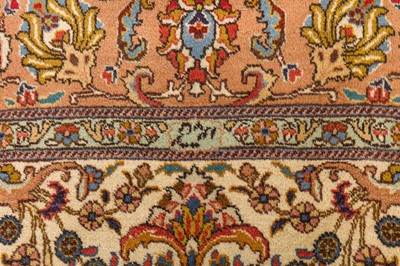Lot 27 - A FINE SIGNED TABRIZ CARPET, NORTH-WEST PERSIA