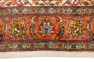 Lot 27 - A FINE SIGNED TABRIZ CARPET, NORTH-WEST PERSIA
