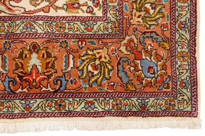 Lot 27 - A FINE SIGNED TABRIZ CARPET, NORTH-WEST PERSIA