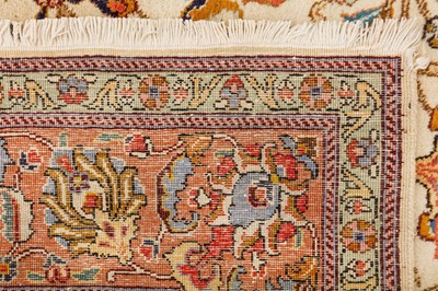 Lot 27 - A FINE SIGNED TABRIZ CARPET, NORTH-WEST PERSIA