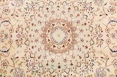 Lot 8 - A FINE PART SILK NAIN RUG, CENTRAL PERSIA