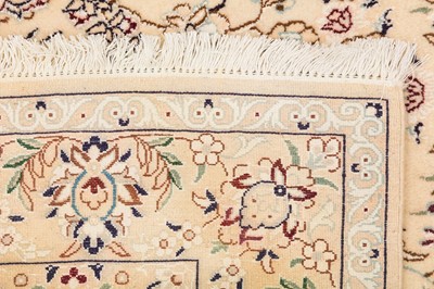 Lot 8 - A FINE PART SILK NAIN RUG, CENTRAL PERSIA