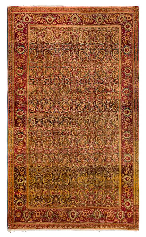 Lot 22 - AN ANTIQUE AGRA RUG, NORTH INDIA