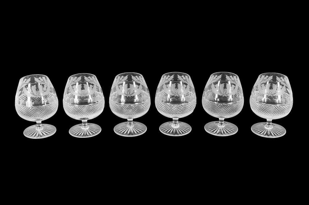 Lot 182 - SET OF SIX EDINBURGH CRYSTAL 'THISTLE' PATTERN BRANDY BALLOONS