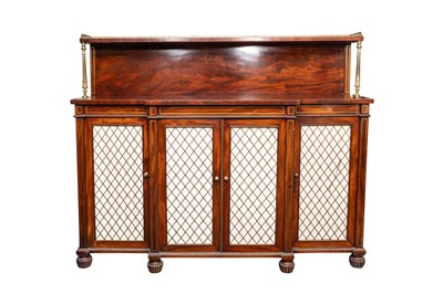 Lot 22 - A Regency mahogany and brass breakfront chiffonier