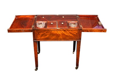Lot 294 - A late 18th century George III inlaid mahogany teapoy