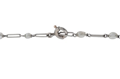 Lot 16 - A pearl and diamond pendant necklace