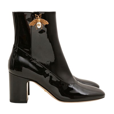 Lot 165 - Gucci Black Lois Bee Ankle Boot - Size 37.5