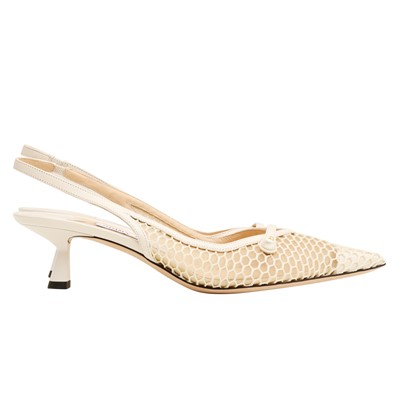 Lot 619 - Jimmy Choo Cream Amita Slingback Pump - Size 38
