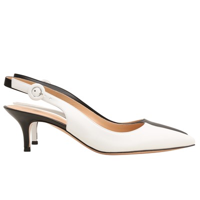 Lot 595 - Gianvito Rossi Monochrome Anna Slingblack Pump - Size 37.5