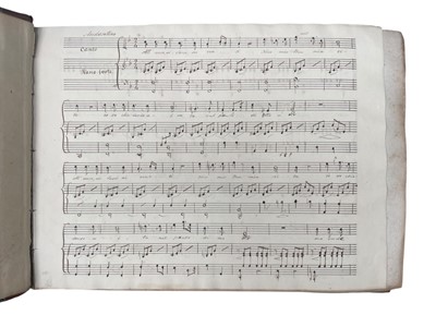 Lot 32 - Sammelband, manuscript and printed pieces for solo piano and voice, c. 1815.