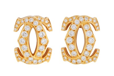 Lot 309 - Cartier Ι A pair of 'C de Cartier' diamond earrings