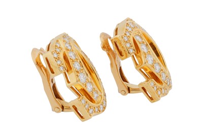 Lot 309 - Cartier Ι A pair of 'C de Cartier' diamond earrings