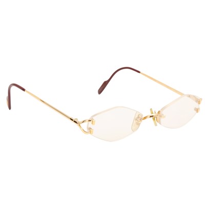 Lot 542 - Cartier Rimless Diamond Lozenger Prescription Glasses