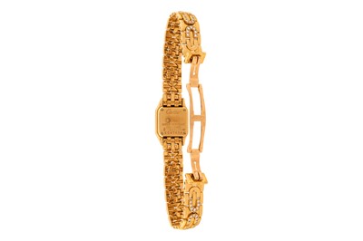 Lot 436 - Lady's Cartier 18k gold and Diamond-Set Bracelet Watch