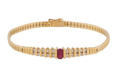 Lot 123 - A ruby and diamond bracelet