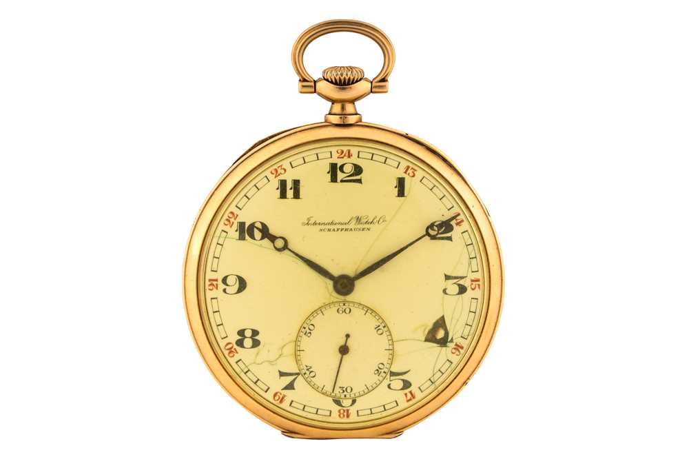 Lot 469 - IWC - 14k Gold Open-Faced Pocket Watch