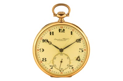 Lot 469 - IWC - 14k Gold Open-Faced Pocket Watch