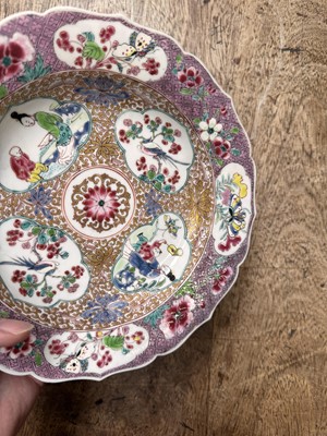 Lot 51 - A pair of fine Chinese export foliate dishes, Qing dynasty, Yongzheng period, circa 1730